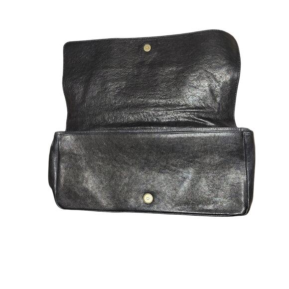 MS by Martiine Sitbon Foldover Snap Close Black Clutch - Vintage - Picture 2 of 5